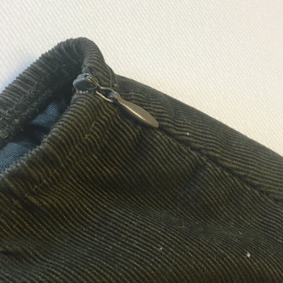 Vintage Casual Corner Skirt Medium Moss Green Tiered Corduroy Blend Boho Hippie - Picture 4 of 12